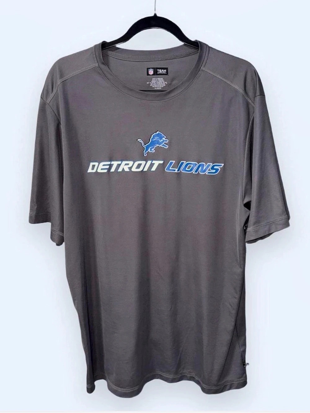 NFL Team Apparel Detroit Lions Men's Gray Short Sleeve XL T-Shirt
